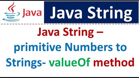 Java String Using Valueof For Primitive Numbers To Strings Conversion