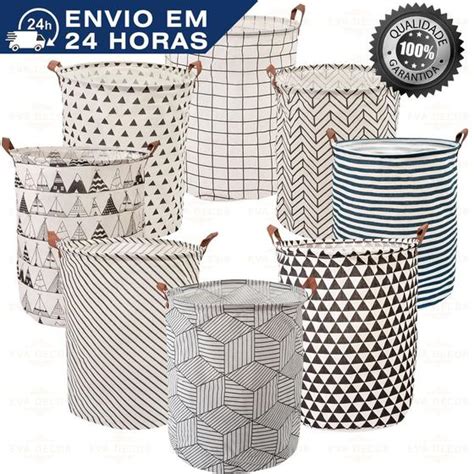 Cesto de Roupa Organizador Brinquedos Dobrável Multiuso Tecido