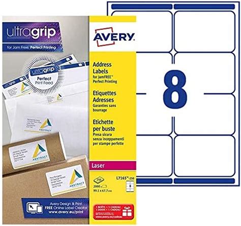 Uk Avery Labels 8 Per Sheet