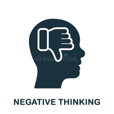 Negative Thinking Silhouette Icon Thumb Down In Human Head Pessimism