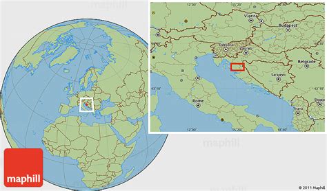 Savanna Style Location Map Of Gospić