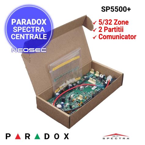 Paradox Spectra SP5500 Plus Centrala Alarma 10 Zone Neosec Ro