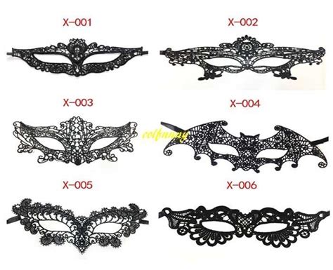 Pcs Lot Black Sexy Lady Lace Mask Cutout Eye Mask For Masquerade