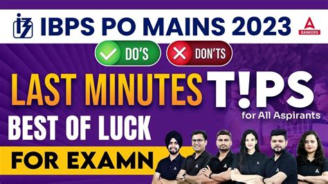 IBPS PO Mains Last Minute Tips IBPS PO Mains Do S And Don Ts In Exam