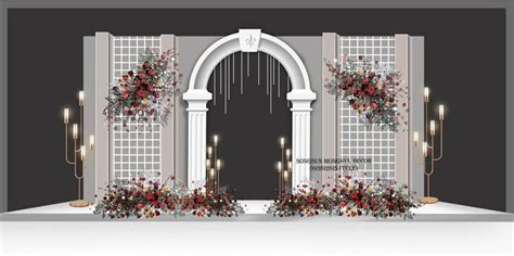 European Style Simple Champagne Wedding Stage Renderings Decors D