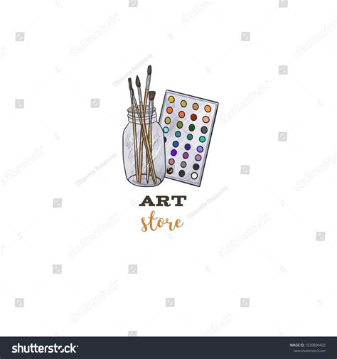 Art Store Logo Brushes Paints Template Stock Illustration 1530890402