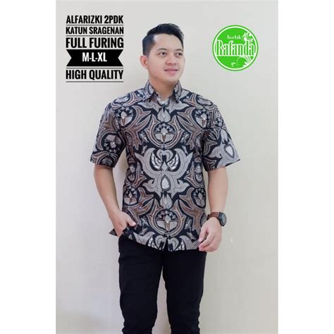 Jual Alfarizki Rafanda Baju Kemeja Batik Pria Solo Lengan Pendek