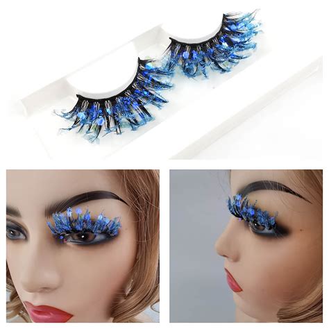 Bgzleu Glitter Lashes Sequins Lashes Dramatic 3d Faux Lashes False