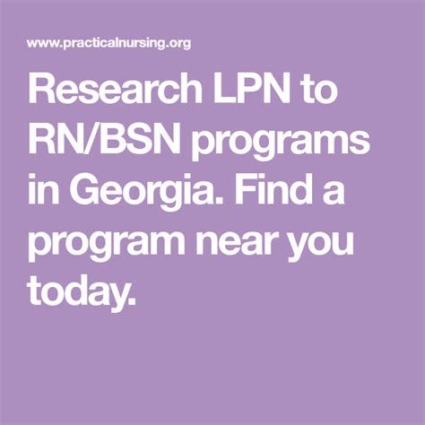 Lpn To Rnbsn Programs In Georgia