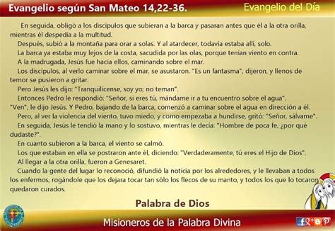 Misioneros De La Palabra Divina Evangelio San Mateo