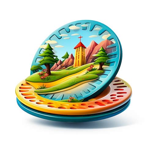 Premium Ai Image Whimsical 3d Cartoon Frisbee Golf Discs On White