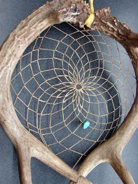 Authentic Native American Indian Dream Catcher Whitetail Deer Antler