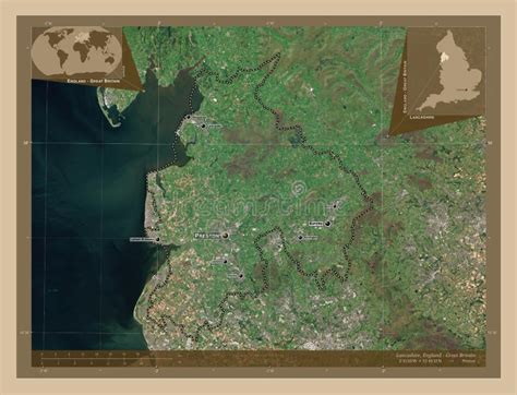 Lancashire England Great Britain Low Res Satellite Labelled Stock