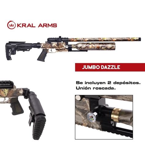 Carabina Pcp Kral Puncher Jumbo Dazzle Camo 635 Mm 24 Julios Kpjd635