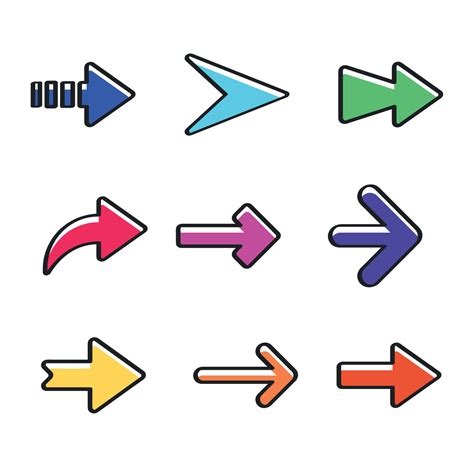 Set Of Coloured Arrows 16120009 Vector Art At Vecteezy