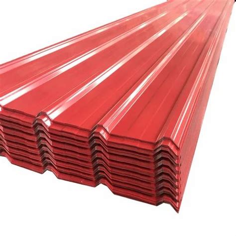 Red Aluminum Color Coated Roofing Sheet Thickness 0 47 Mm At Rs 45 Sq