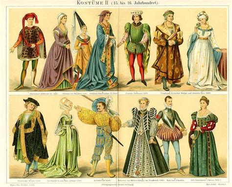 A Moda Na Idade Média Europa Gótica Antique Prints