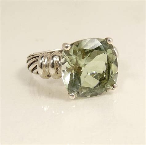 Sterling Silver 925 And Prasiolite Ring Statement Jewel… Gem