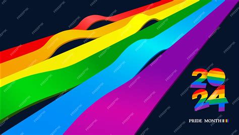 Premium Vector 2024 Colorful Lgbtqia Pride Month Banner With New