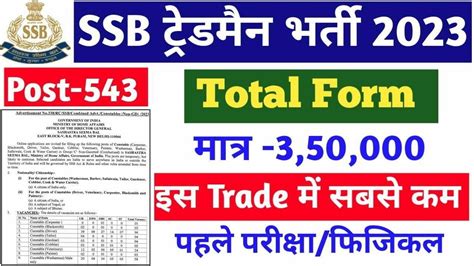 SSB Tradesman Physical Date 2023 SSB Tradesman 543 Post Physical Kab