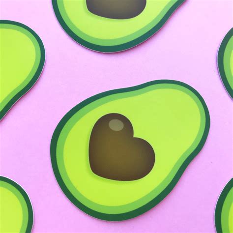 Avocado Heart Sticker - Praxis Design Studio