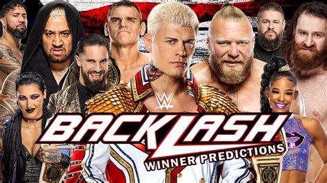 WWE Backlash 2023 Match And Winner Predictions YouTube