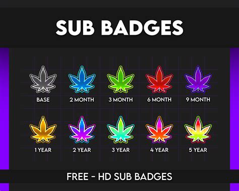 WEED LEAF Sub Badges Designed For Twitch Discord Sub Streamers