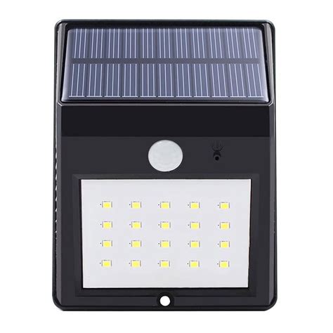 Luminaria Parede Solar 20 Leds Sensor Movimento Luz Branca Submarino