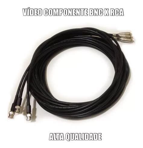 Cabo Video Componente Bnc X Rca Profissional 15 Metros Parcelamento