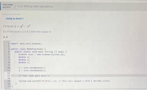 Solved Jump To Level 1 Compute Z Y2x3 Ex If The Input Is Chegg