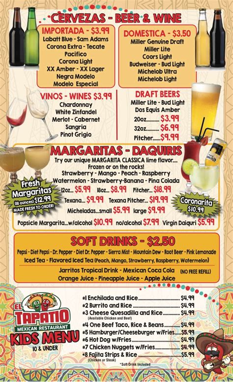 Menu El Tapatio Wooster