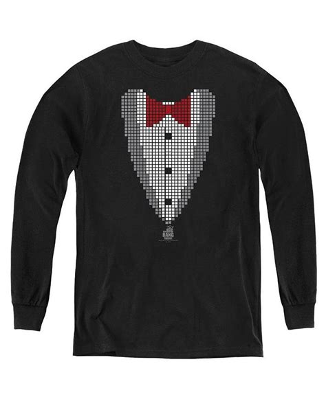 Big Bang Theory Boys Bang Theory Youth Pixelated Tux Long Sleeve