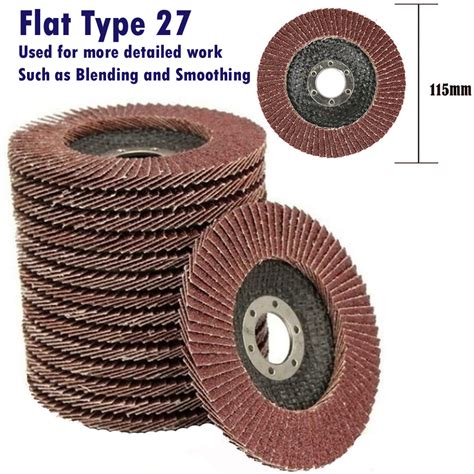 Flap Discs Flat Type 27 4 5 115mm Sanding Disk 40 60 80 120 Grit