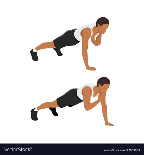 Plank Shoulder Taps Exercise Flat Royalty Free Vector Image