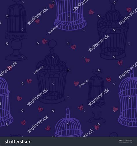 Seamless Pattern With Doodlecages Seamless Royalty Free Stock Vector