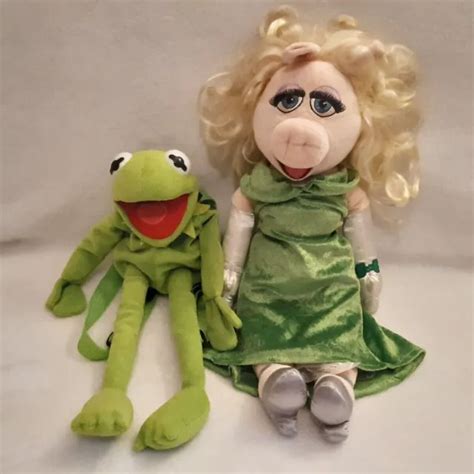 The Muppets Kermit The Frog Backpack And Miss Piggy W Green Dress Plush