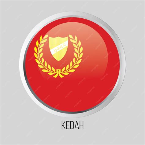 Premium Vector | Vector button flag of kedah state of malaysia on round ...