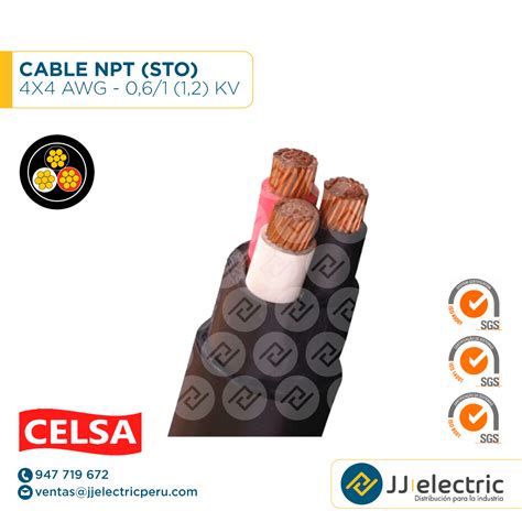 Cable Npt Sto X Awg Kv Celsa Jj Electric