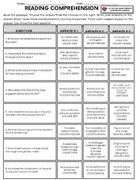 A Doll S House Color By Number Christmas Fun Eoc Prep Analyzing