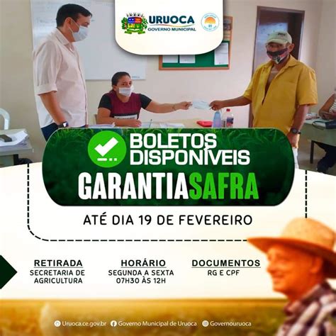 GARANTIA SAFRA 2021 BOLETOS DISPONÍVEIS NA SECRETARIA DE AGRICULTURA