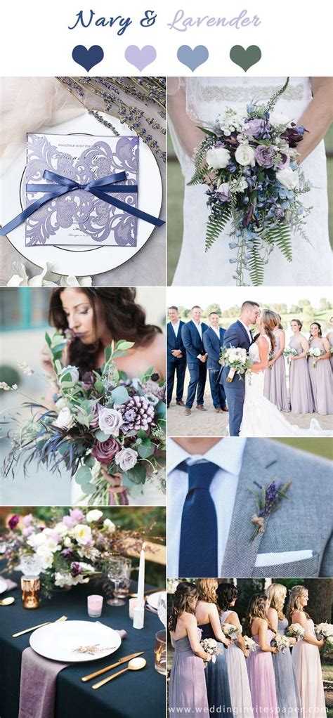 Top 5 Early Spring Navy Blue Wedding Color Palettes Navy And Lavender Spring Weddin Spring