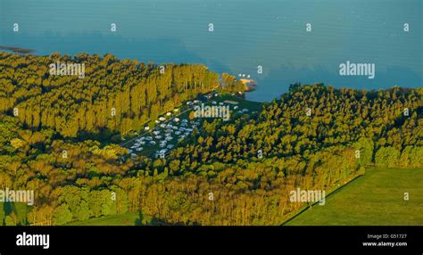 Aerial view camping at national park Müritz in Boek Rechlin