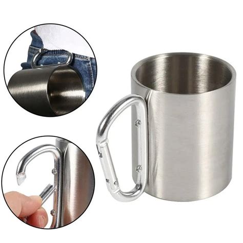 Portable Stainless Steel Mug Outdoor Travel Camping Drinking Cup With