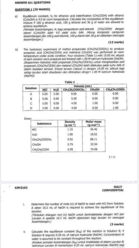 Solved Answer All Questions Question 1 [20 Marks]