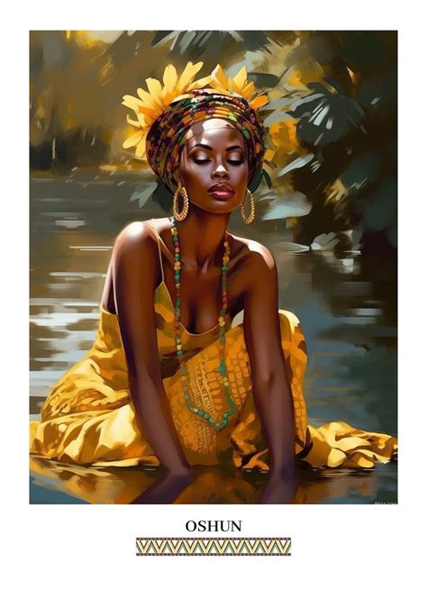 Orisha Oshun Oxum African Art African Goddess Print Love Female