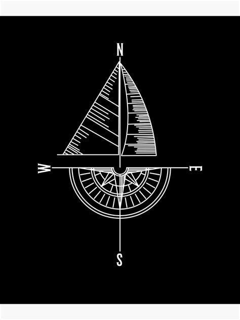 Sailboat Nautical Compass Sailor Captain Poster For Sale By Everythingstuf Redbubble