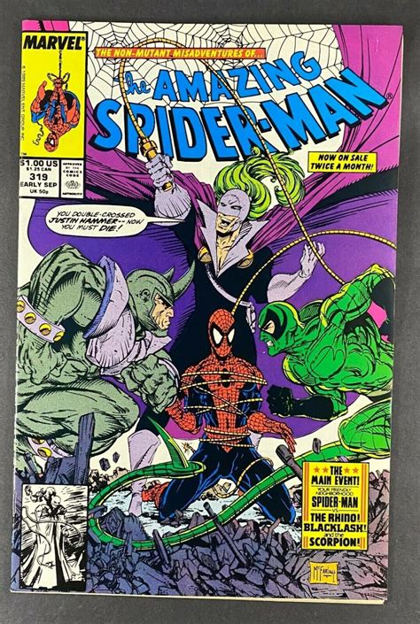 Amazing Spider Man 1963 319 Nm 94 Rhino Scorpion Blacklash Todd Mcfarlane Comic Books