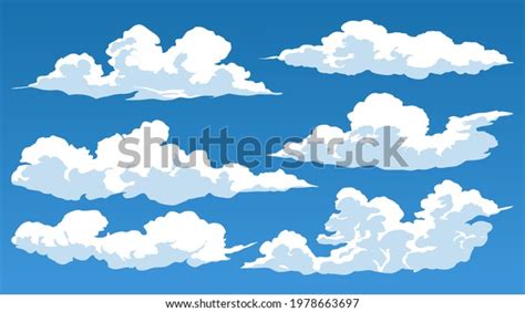 Set Vector Clouds Blue Sky Stock Vector (Royalty Free) 1978663697 ...