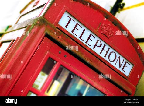 Old Fashioned Red Telephone Box Phone Booth Stock Photo Alamy