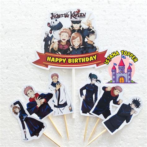 Conan Theme Birthday Cake Topper Demon Slayer Jujutsu Kaisen